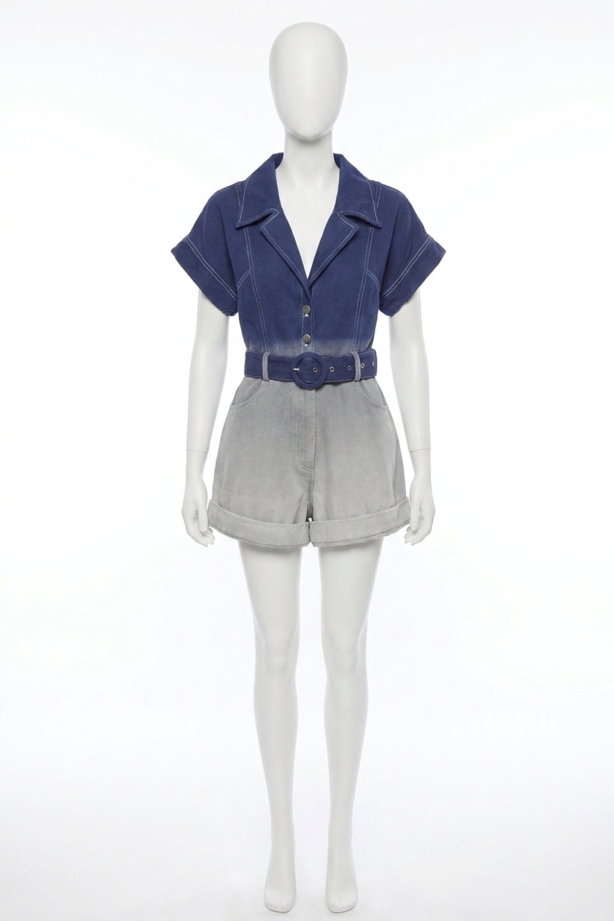 NEW ELLIATT leto denim playsuit in navy